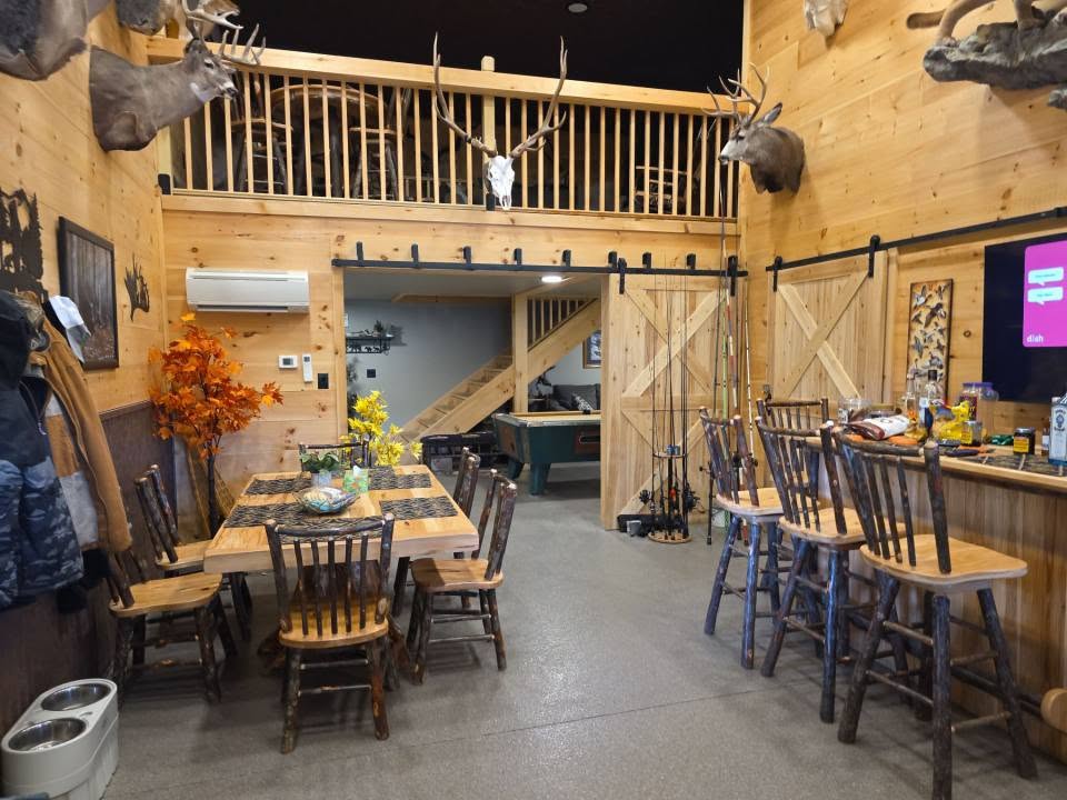 Custom wood-themed barndominium interior built by Rocky Mountain Contractors.